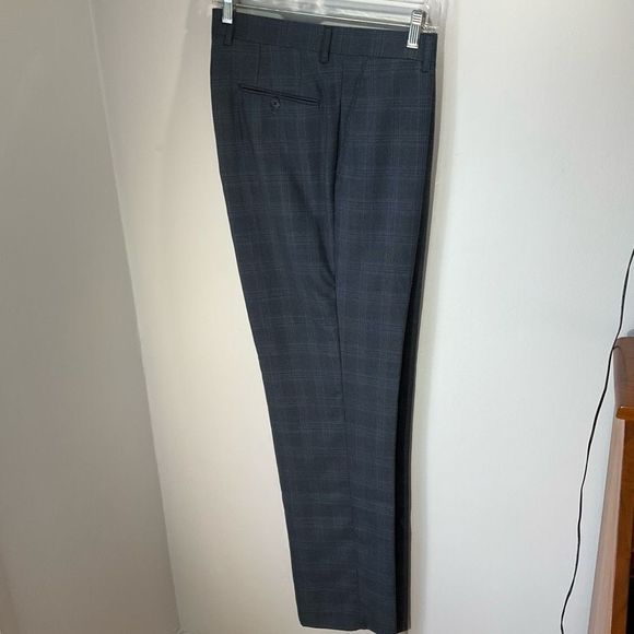 Grayish navy checked slacks by Alan Flusser. NWT. Perfect from meeting to golf c - Picture 1 of 12